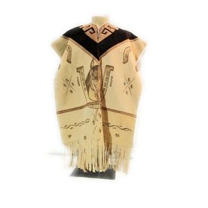 Authentic Mexican Leather Poncho Hand Made Horses
